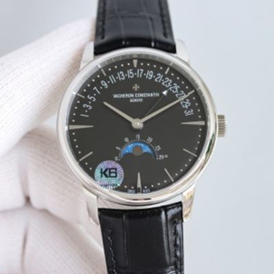 Swiss Copy Vacheron Constantin moonphase watch Patrimony Black Dial 41mm